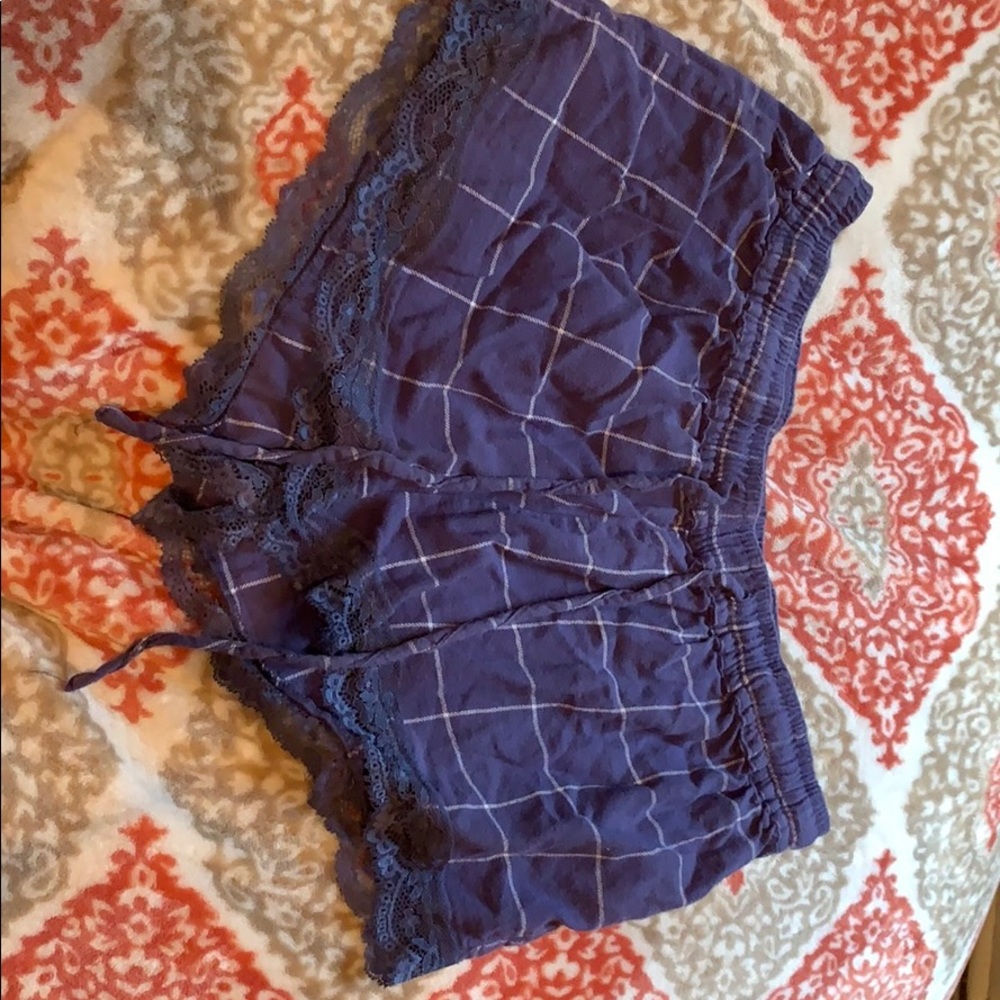 Purple pajama shorts